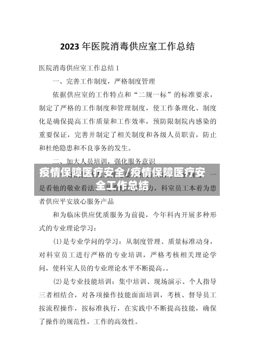 疫情保障医疗安全/疫情保障医疗安全工作总结