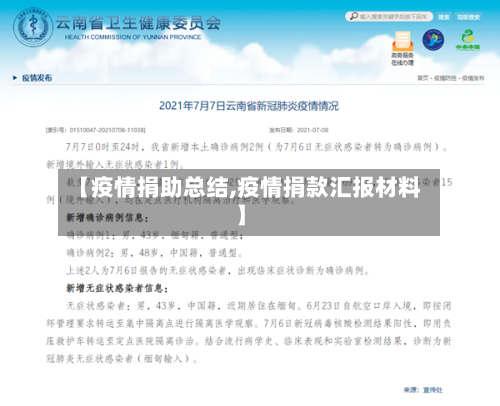 【疫情捐助总结,疫情捐款汇报材料】-第2张图片