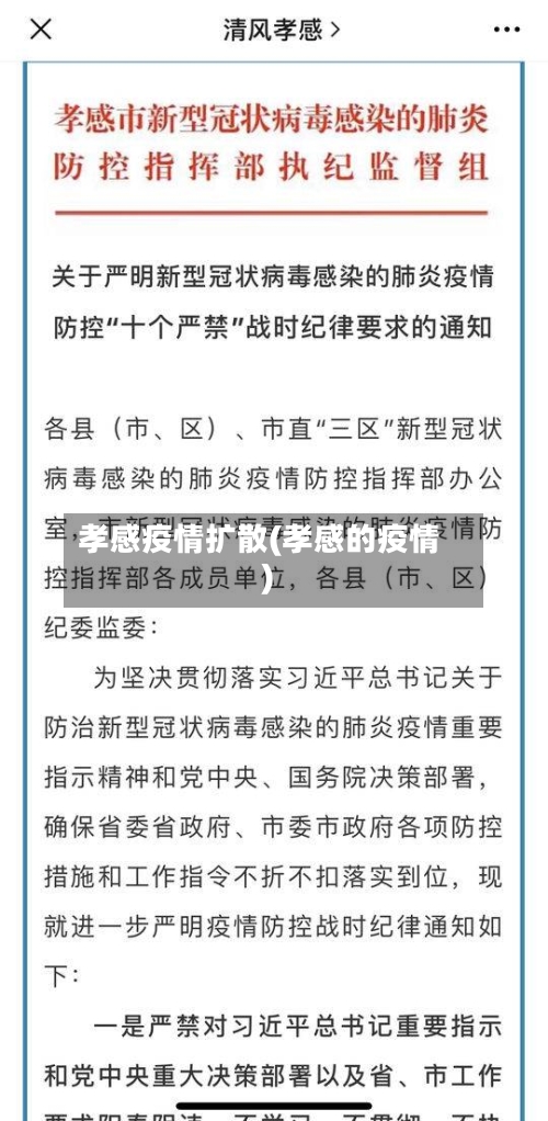 孝感疫情扩散(孝感的疫情)-第2张图片