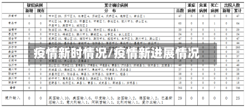 疫情新时情况/疫情新进展情况
