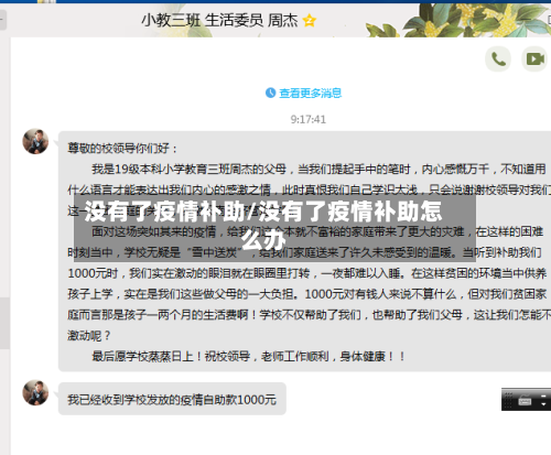 没有了疫情补助/没有了疫情补助怎么办-第3张图片