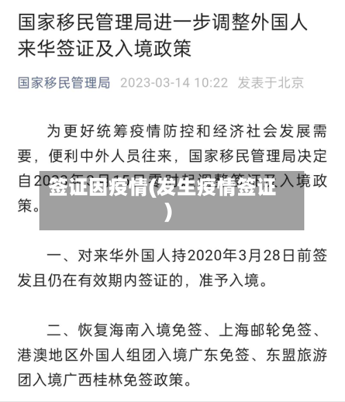 签证因疫情(发生疫情签证)