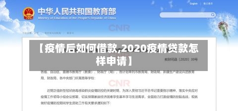 【疫情后如何借款,2020疫情贷款怎样申请】-第2张图片