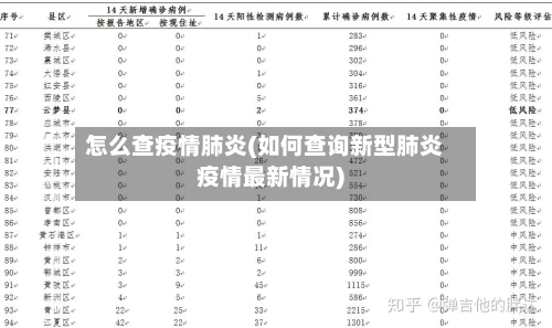 怎么查疫情肺炎(如何查询新型肺炎疫情最新情况)-第2张图片