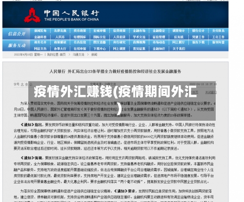 疫情外汇赚钱(疫情期间外汇)-第2张图片